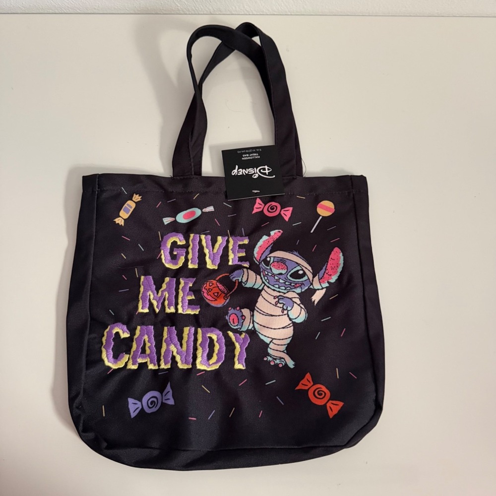 Disney NWT Lilo & Stitch Mummy Halloween Canvas Candy Tote Bag